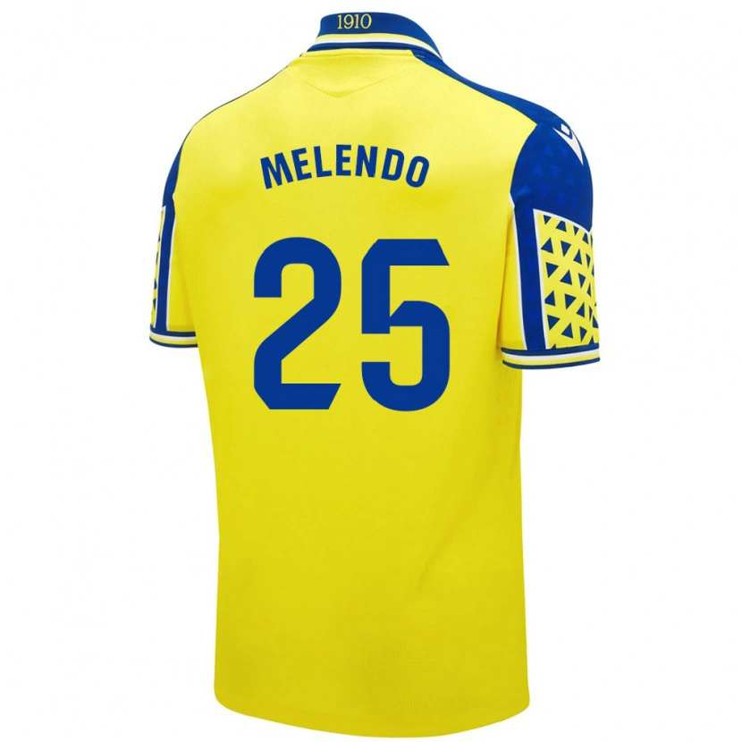 Danxen Män Óscar Melendo #25 Gul Blå Hemmatröja Matchtröjor 2024/25 Tröjor T-Tröja