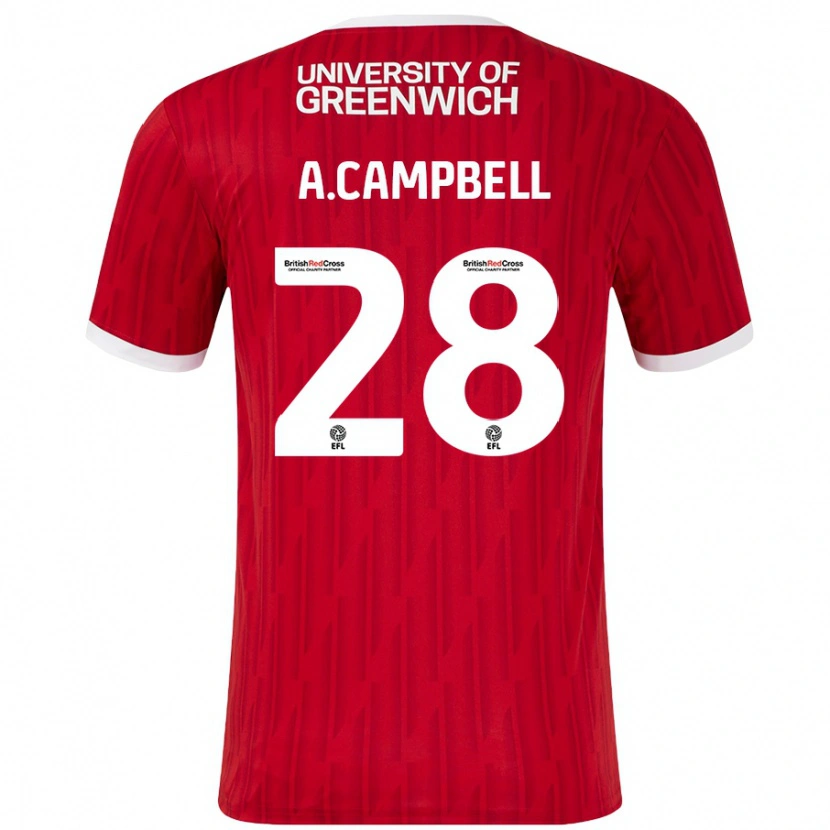 Danxen Män Allan Campbell #28 Röd Vit Hemmatröja Matchtröjor 2024/25 Tröjor T-Tröja