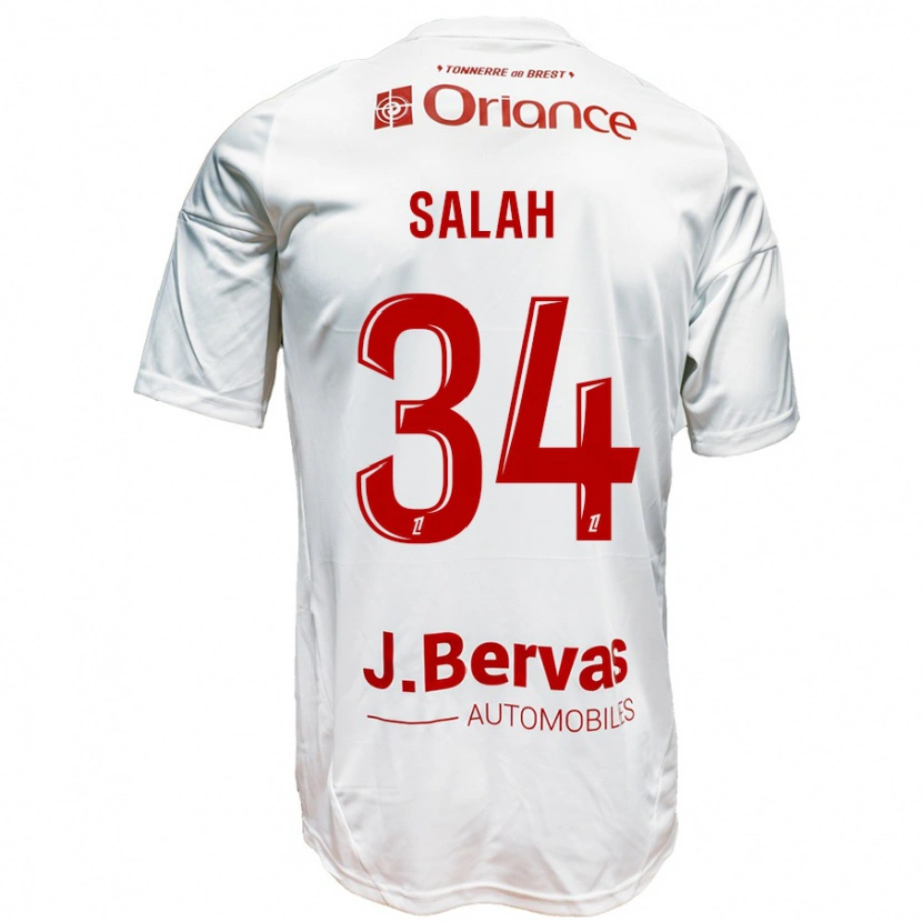 Danxen Män Ibrahim Salah #34 Vit Röd Bortatröja Matchtröjor 2024/25 Tröjor T-Tröja