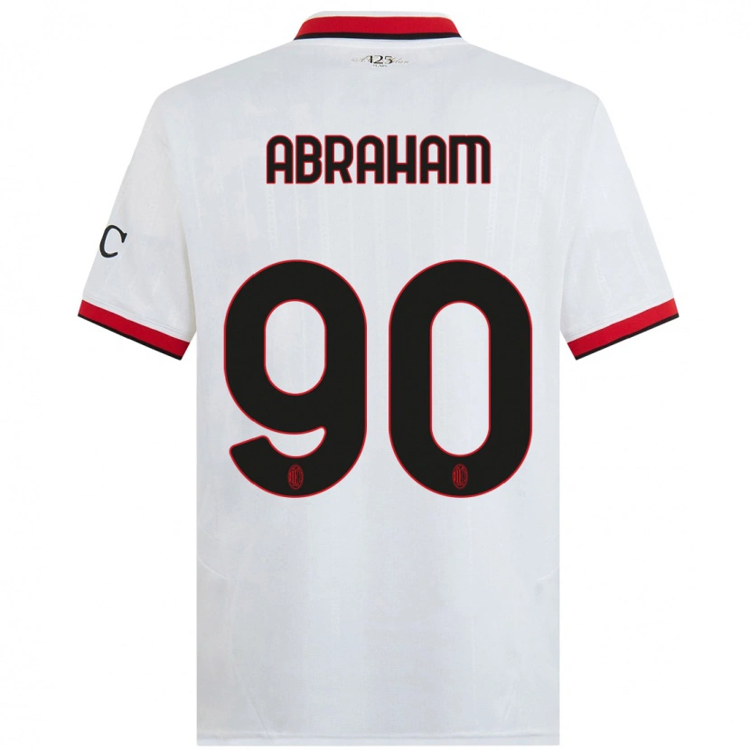 Danxen Män Tammy Abraham #90 Vit Svart Röd Bortatröja Matchtröjor 2024/25 Tröjor T-Tröja