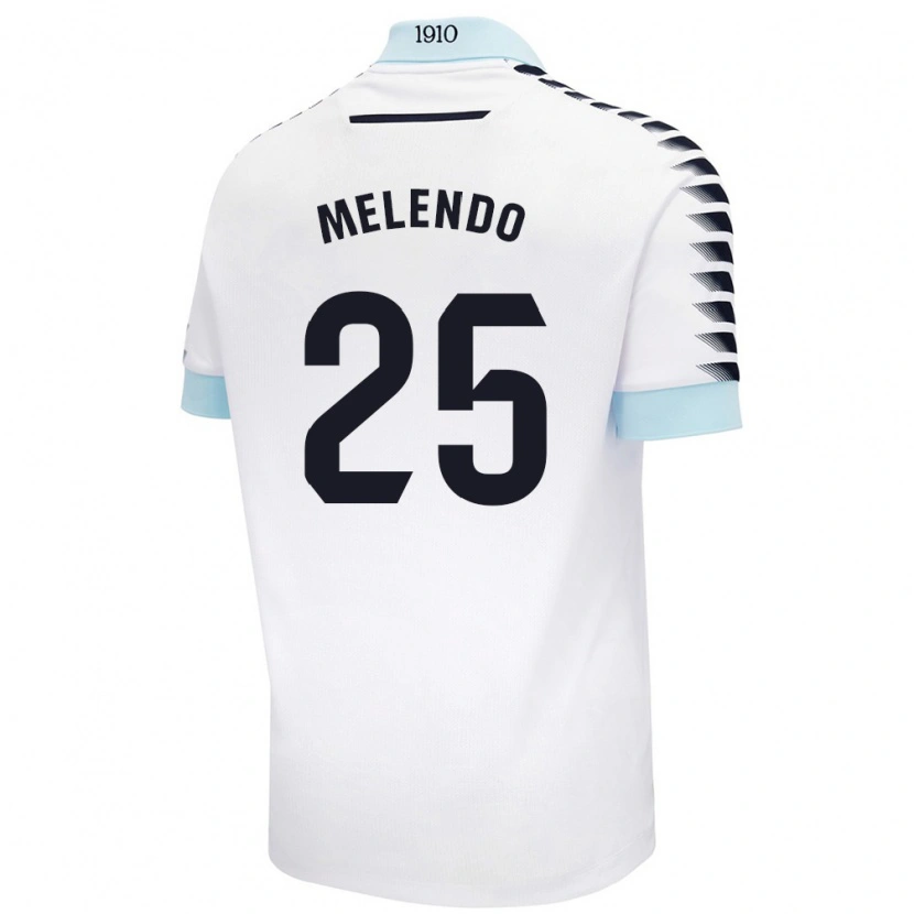 Danxen Män Óscar Melendo #25 Vit Blå Bortatröja Matchtröjor 2024/25 Tröjor T-Tröja