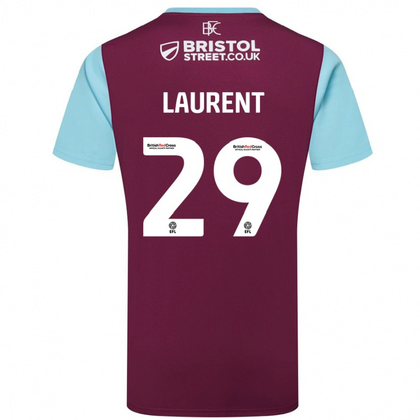 Danxen Män Josh Laurent #29 Vinröd Himmelsblå Hemmatröja Matchtröjor 2024/25 Tröjor T-Tröja