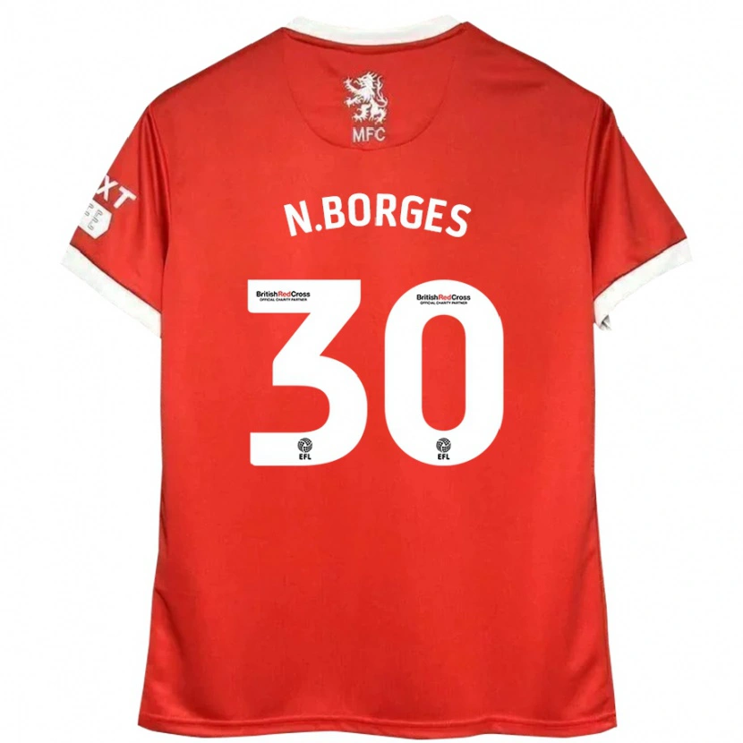 Danxen Män Neto Borges #30 Röd Vit Hemmatröja Matchtröjor 2024/25 Tröjor T-Tröja