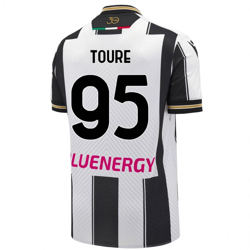 Danxen Män Isaak Touré #95 Vit Svart Hemmatröja Matchtröjor 2024/25 Tröjor T-Tröja