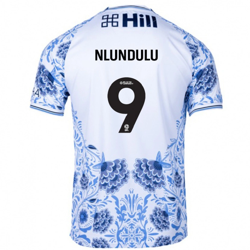 Danxen Män Dan Nlundulu #9 Vit Blå Bortatröja Matchtröjor 2024/25 Tröjor T-Tröja