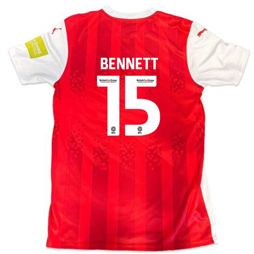 Danxen Kvinnor Rhys Bennett #15 Röd Vit Hemmatröja Matchtröjor 2024/25 Tröjor T-Tröja