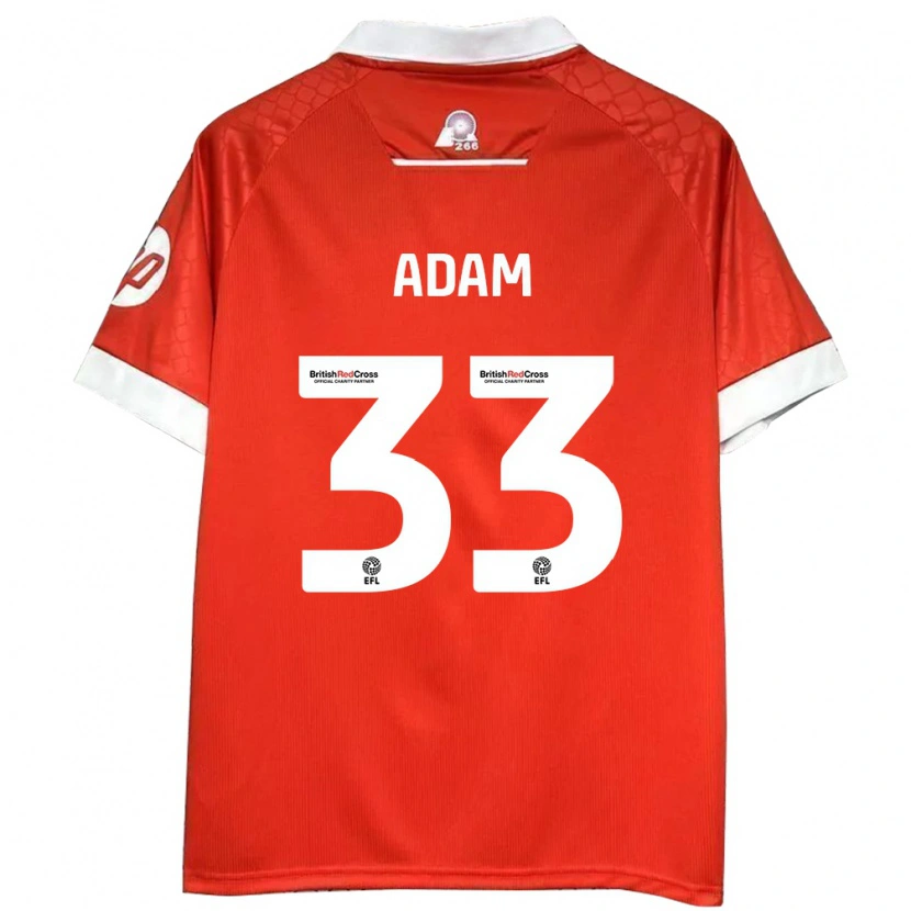 Danxen Kvinnor Josh Adam #33 Röd Vit Hemmatröja Matchtröjor 2024/25 Tröjor T-Tröja