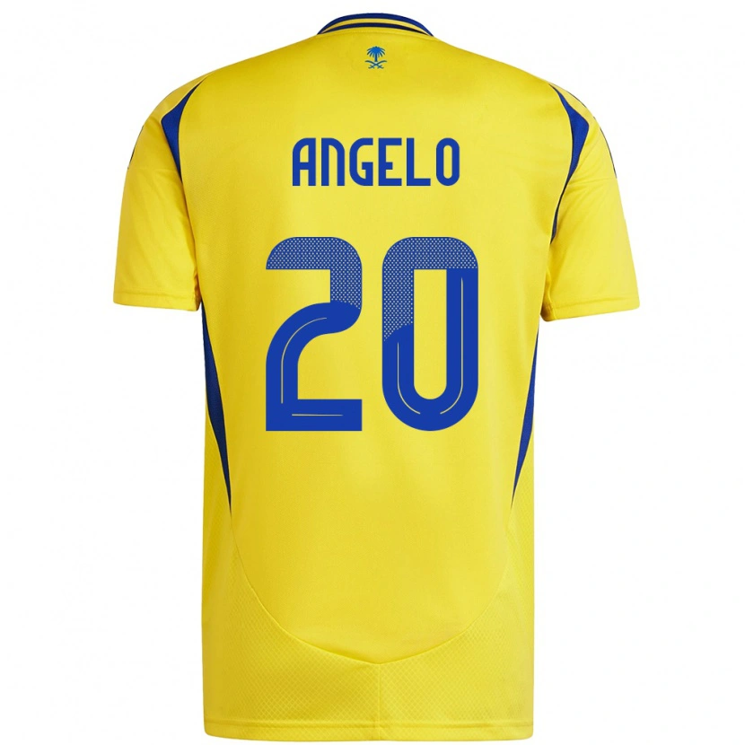 Danxen Kvinnor Ângelo #20 Gul Blå Hemmatröja Matchtröjor 2024/25 Tröjor T-Tröja