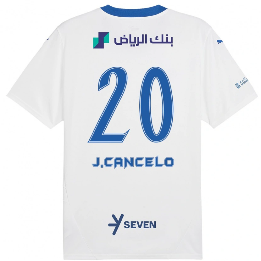 Danxen Kvinnor João Cancelo #20 Vit Blå Bortatröja Matchtröjor 2024/25 Tröjor T-Tröja