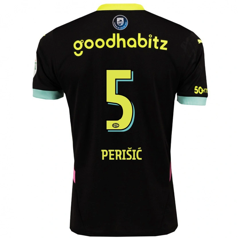 Danxen Kvinnor Ivan Perisic #5 Svart Gul Bortatröja Matchtröjor 2024/25 Tröjor T-Tröja