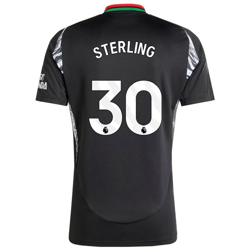 Danxen Kvinnor Raheem Sterling #30 Svart Bortatröja Matchtröjor 2024/25 Tröjor T-Tröja