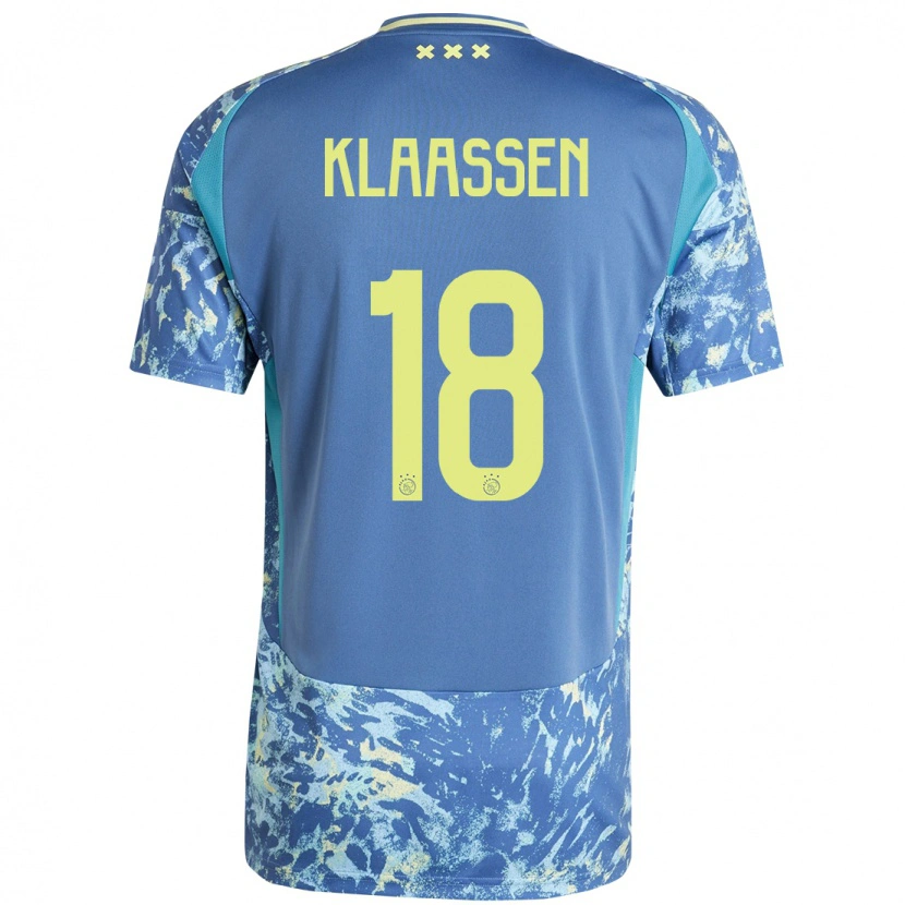 Danxen Kvinnor Davy Klaassen #18 Grå Blå Gul Bortatröja Matchtröjor 2024/25 Tröjor T-Tröja