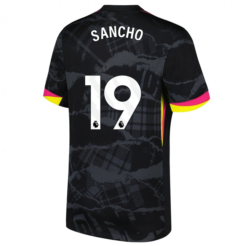 Danxen Kvinnor Jadon Sancho #19 Svart Rosa Tredjesatsen Matchtröjor 2024/25 Tröjor T-Tröja
