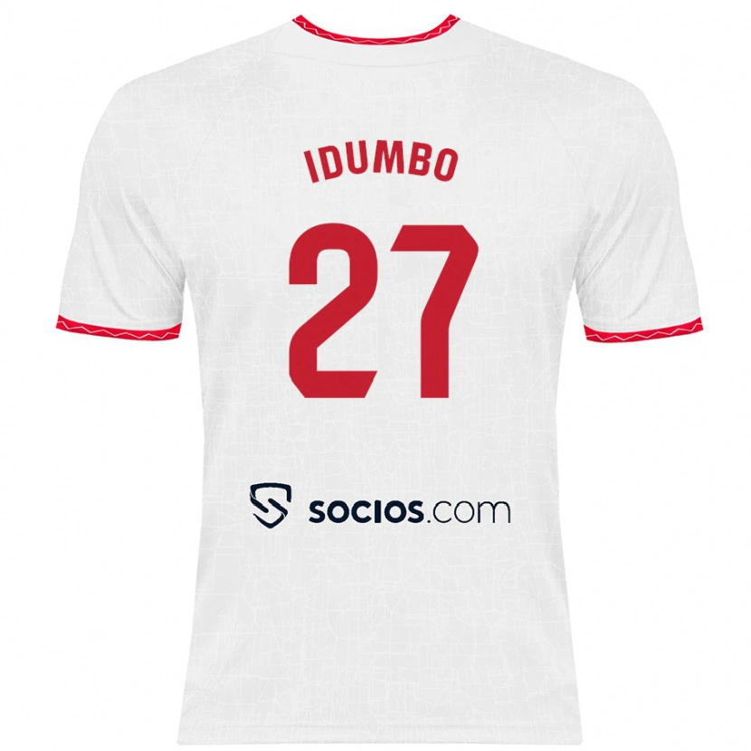 Danxen Kvinnor Stanis Idumbo Muzambo #27 Vit Röd Hemmatröja Matchtröjor 2024/25 Tröjor T-Tröja