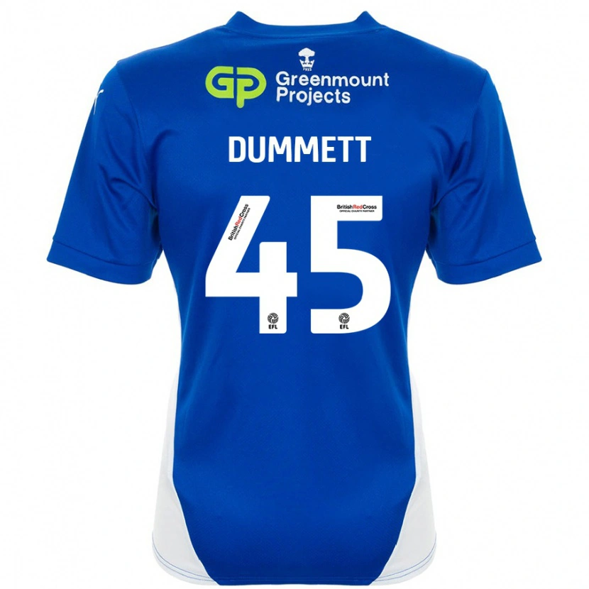 Danxen Kvinnor Paul Dummett #45 Blå Vit Hemmatröja Matchtröjor 2024/25 Tröjor T-Tröja