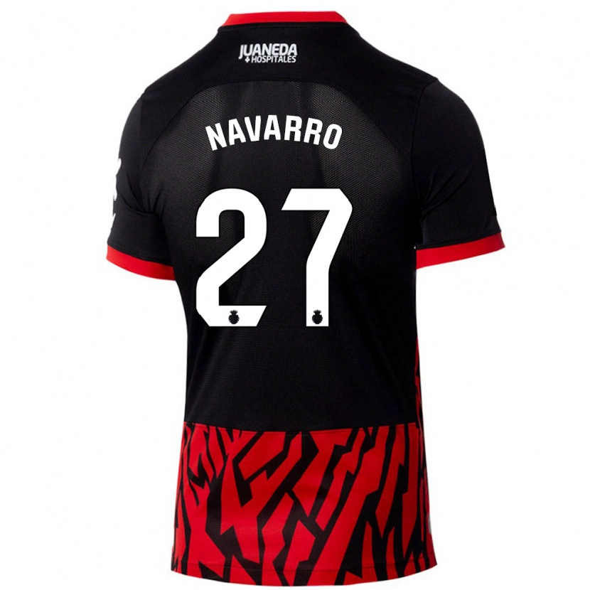 Danxen Kvinnor Robert Navarro #27 Svart Röd Hemmatröja Matchtröjor 2024/25 Tröjor T-Tröja