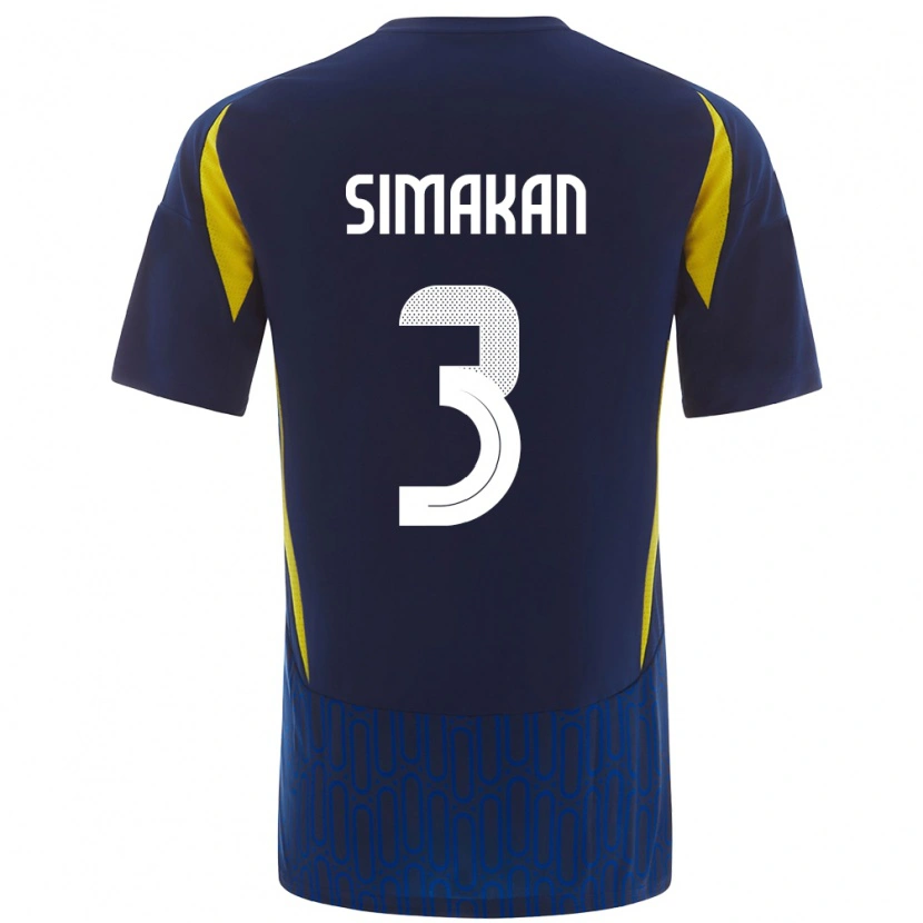 Danxen Kvinnor Mohamed Simakan #3 Blågul Bortatröja Matchtröjor 2024/25 Tröjor T-Tröja