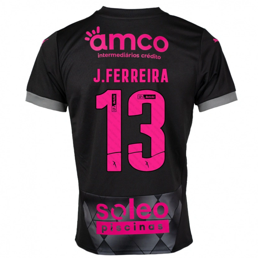 Danxen Kvinnor João Ferreira #13 Svart Rosa Bortatröja Matchtröjor 2024/25 Tröjor T-Tröja