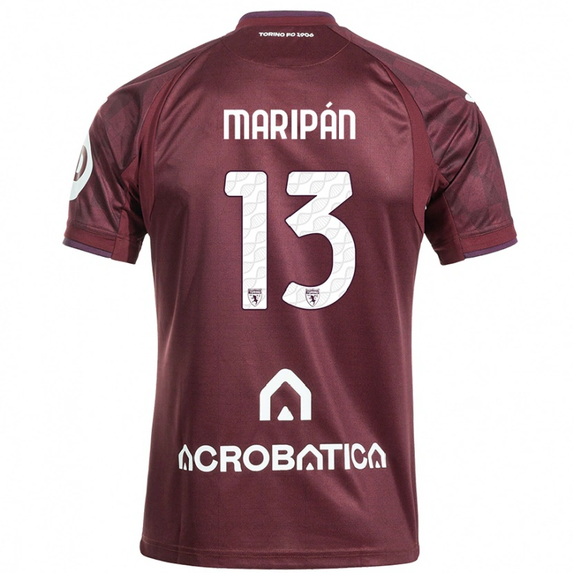 Danxen Kvinnor Guillermo Maripán #13 Rödbrun Vit Hemmatröja Matchtröjor 2024/25 Tröjor T-Tröja