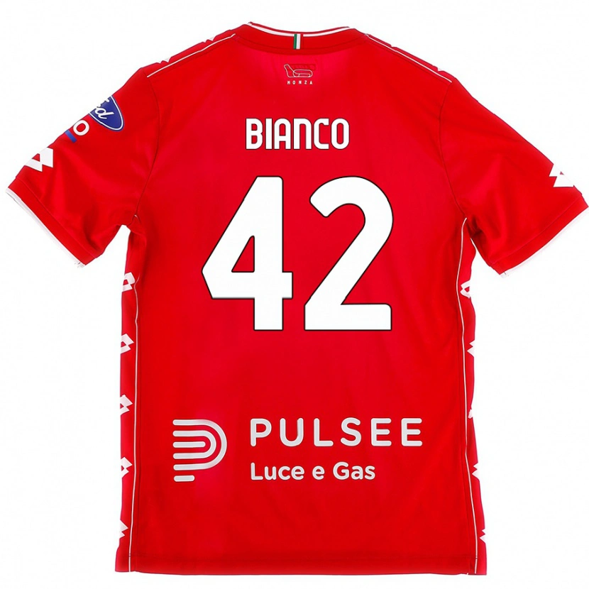 Danxen Kvinnor Alessandro Bianco #42 Röd Vit Hemmatröja Matchtröjor 2024/25 Tröjor T-Tröja