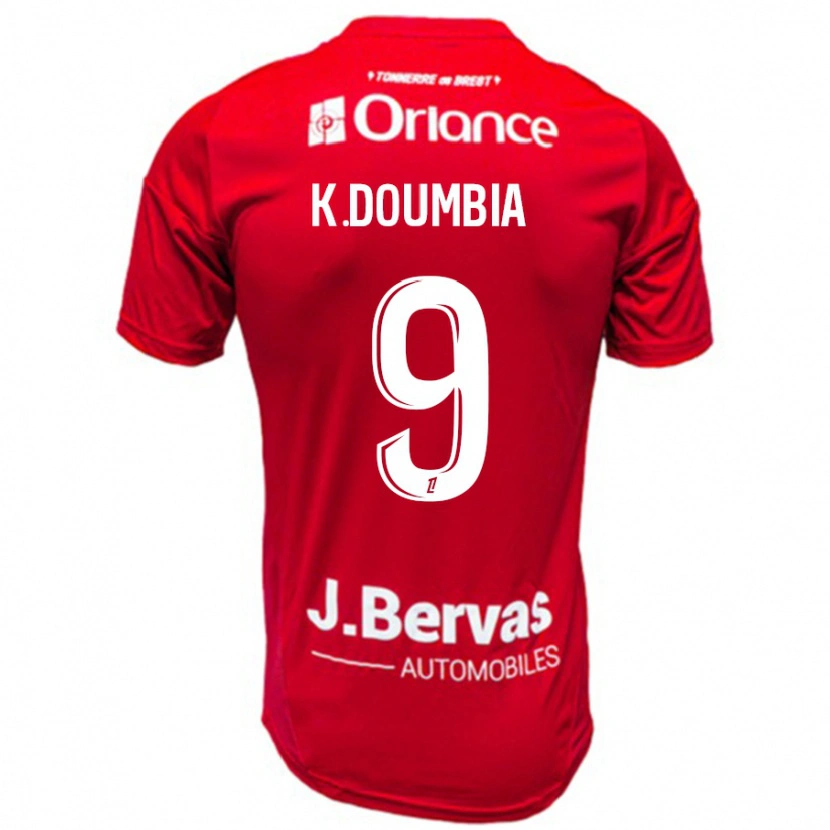 Danxen Kvinnor Kamory Doumbia #9 Röd Vit Hemmatröja Matchtröjor 2024/25 Tröjor T-Tröja