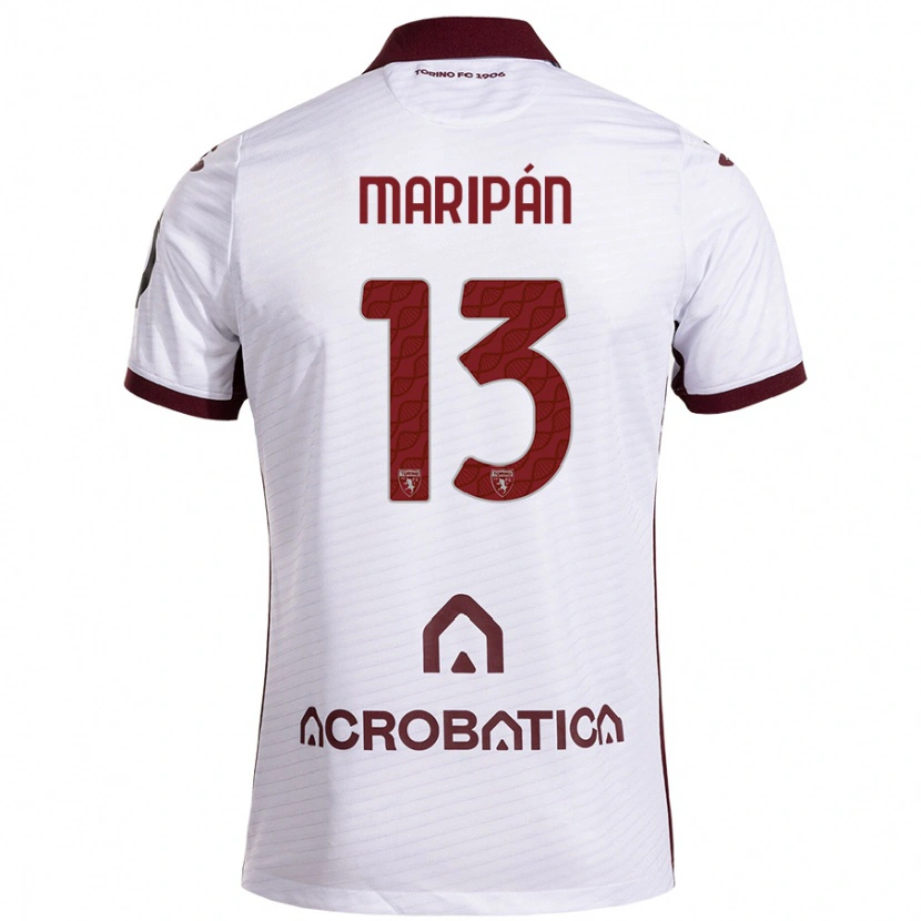 Danxen Kvinnor Guillermo Maripán #13 Vit Rödbrun Bortatröja Matchtröjor 2024/25 Tröjor T-Tröja