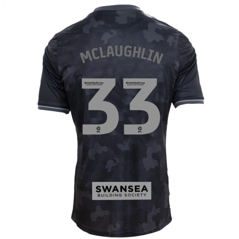 Danxen Kvinnor Jon Mclaughlin #33 Svart Bortatröja Matchtröjor 2024/25 Tröjor T-Tröja