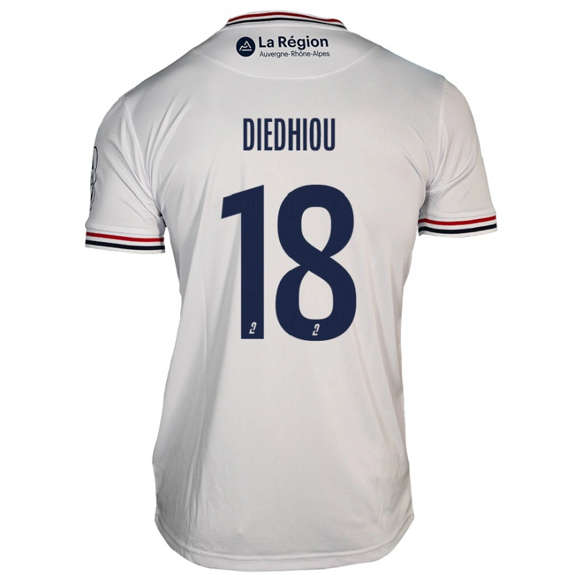 Danxen Kvinnor Famara Diédhiou #18 Vit Bortatröja Matchtröjor 2024/25 Tröjor T-Tröja