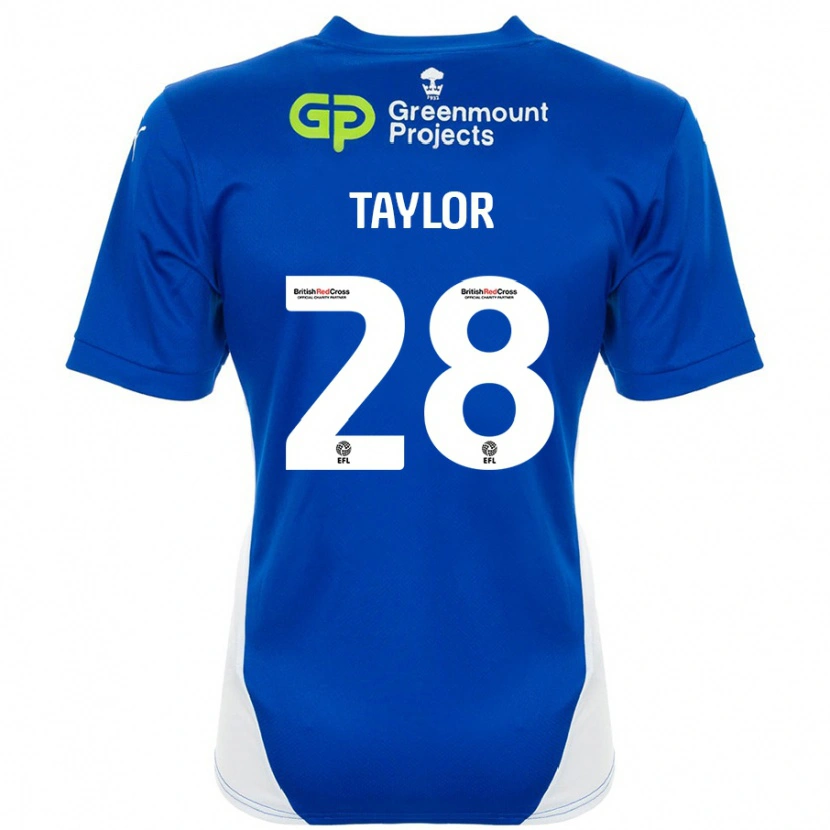 Danxen Kvinnor Dale Taylor #28 Blå Vit Hemmatröja Matchtröjor 2024/25 Tröjor T-Tröja
