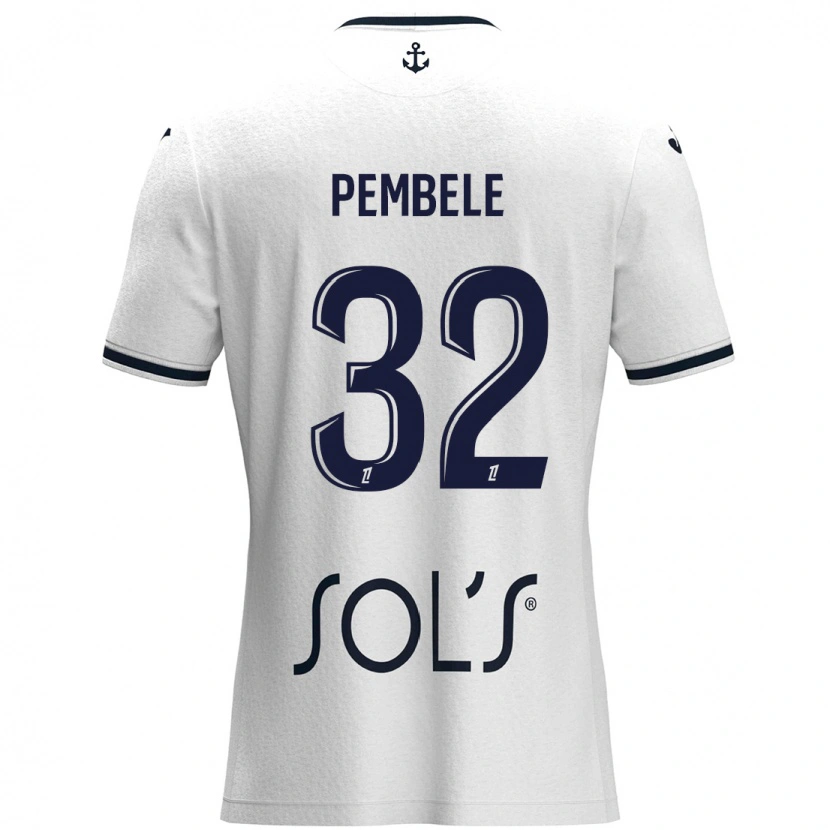 Danxen Kvinnor Timothée Pembélé #32 Vit Mörkblå Bortatröja Matchtröjor 2024/25 Tröjor T-Tröja
