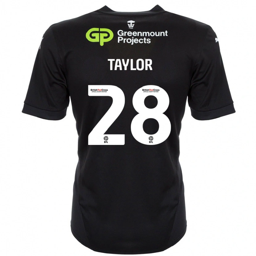 Danxen Kvinnor Dale Taylor #28 Svart Bortatröja Matchtröjor 2024/25 Tröjor T-Tröja