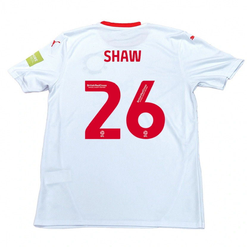 Danxen Kvinnor Liam Shaw #26 Vit Bortatröja Matchtröjor 2024/25 Tröjor T-Tröja