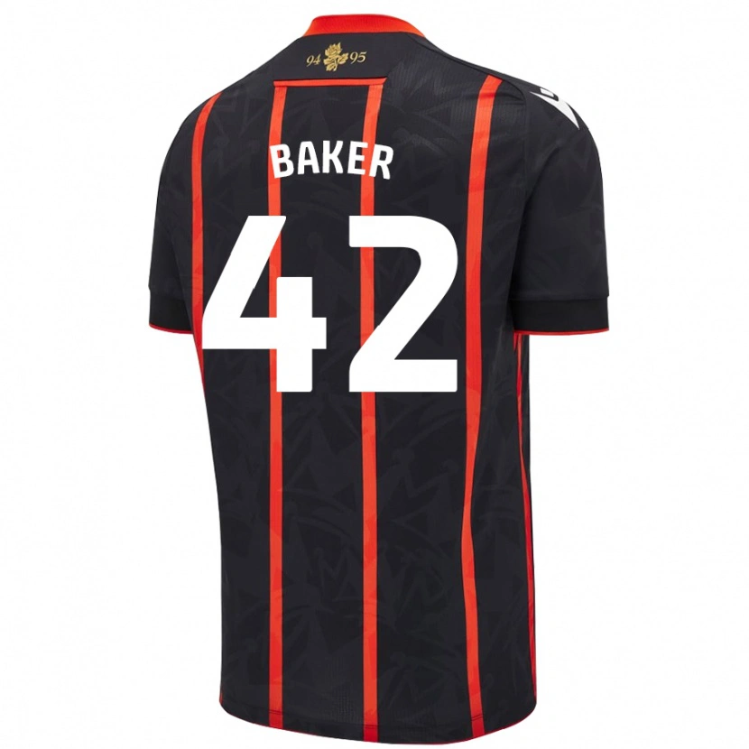 Danxen Kvinnor Lewis Baker #42 Svart Röd Bortatröja Matchtröjor 2024/25 Tröjor T-Tröja