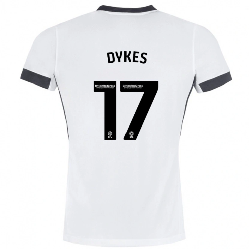 Danxen Kvinnor Lyndon Dykes #17 Vit Svart Bortatröja Matchtröjor 2024/25 Tröjor T-Tröja