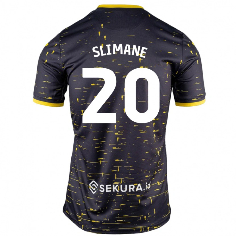 Danxen Kvinnor Anis Slimane #20 Svart Gul Bortatröja Matchtröjor 2024/25 Tröjor T-Tröja