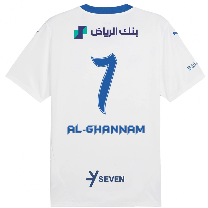 Danxen Kvinnor Khalid Al-Ghannam #7 Vit Blå Bortatröja Matchtröjor 2024/25 Tröjor T-Tröja