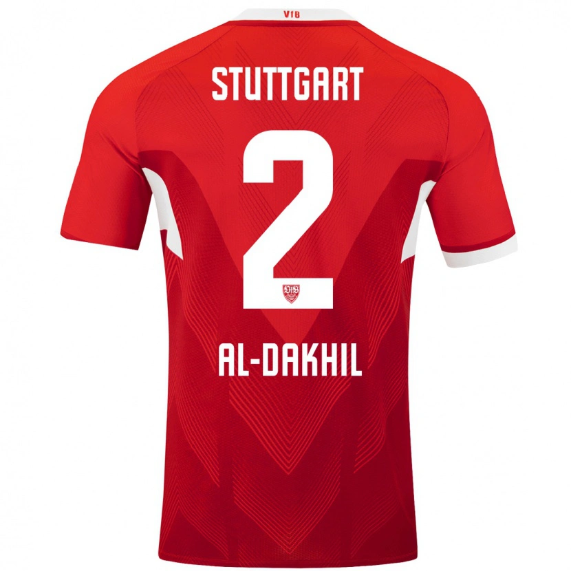 Danxen Kvinnor Ameen Al-Dakhil #2 Röd Vit Bortatröja Matchtröjor 2024/25 Tröjor T-Tröja