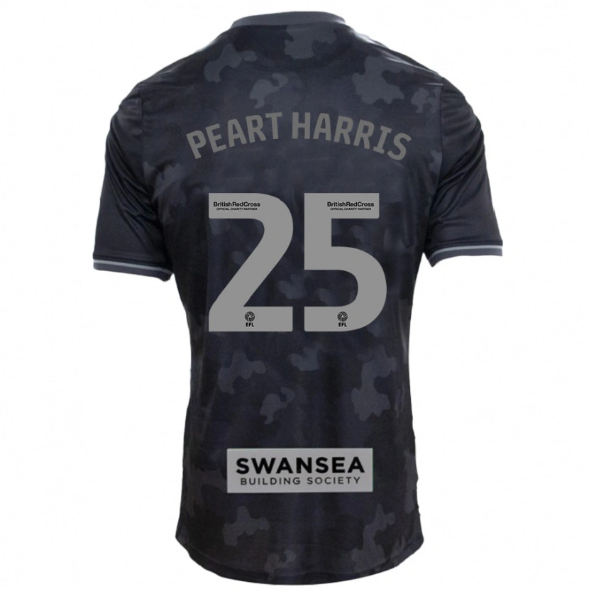 Danxen Kvinnor Myles Peart-Harris #25 Svart Bortatröja Matchtröjor 2024/25 Tröjor T-Tröja