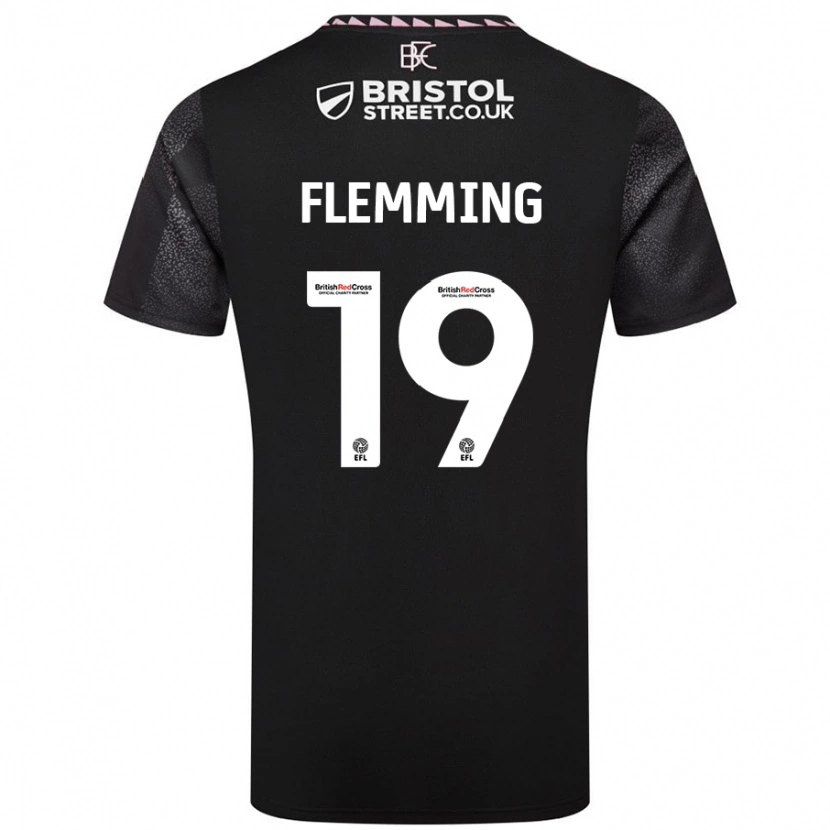 Danxen Kvinnor Zian Flemming #19 Svart Bortatröja Matchtröjor 2024/25 Tröjor T-Tröja