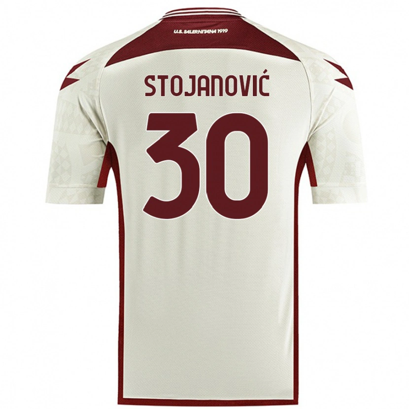 Danxen Kvinnor Petar Stojanović #30 Krämfärg Bortatröja Matchtröjor 2024/25 Tröjor T-Tröja